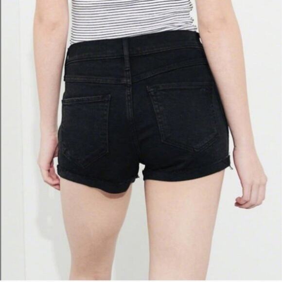 Hollister High Rise Short Shorts Black Denim Women's Size 5 / 27 - Picture 2 of 13